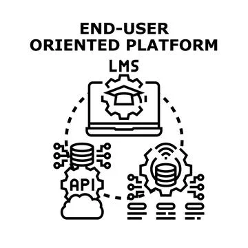 End user oriented platform for learning management system Stock Illustration