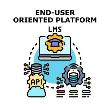 End user oriented platform for learning management system Stock Illustration