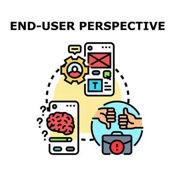 End user perspective assessing application experience and interface 스톡 일러스트
