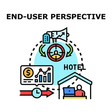 End user perspective in client centric hotel business Stock Illustration