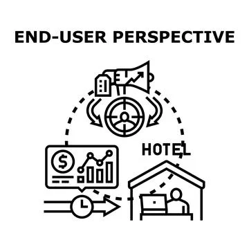 End user perspective in client centric hotel business Stock Illustration