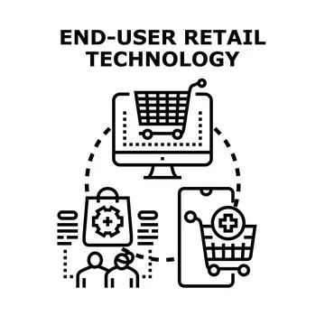 End user retail technology for seamless online shopping Stock Illustration