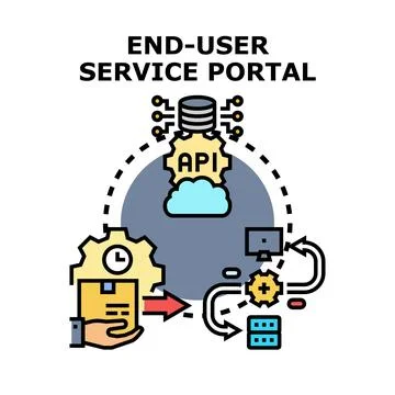 End user service portal system technology concept illustration Stock Illustration