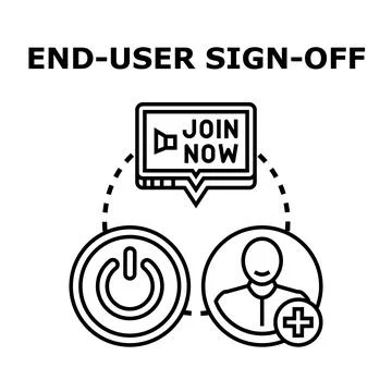 End user sign off process vector concept イラスト素材