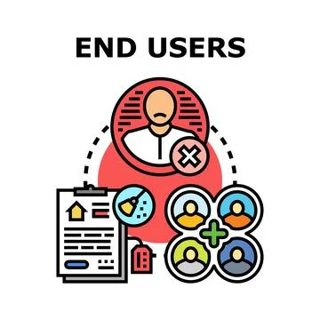 End users engaging with user experience and feedback Illustrazione stock