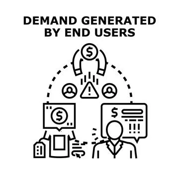End users generating market demand concept illustration Stock Illustration