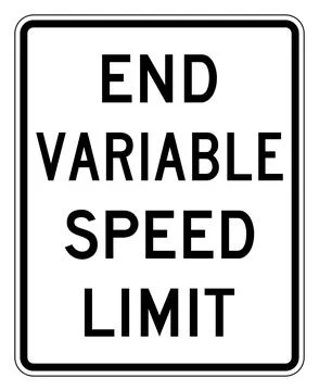 End variable speed limit sign, R2-13, US road sign Stock Illustration