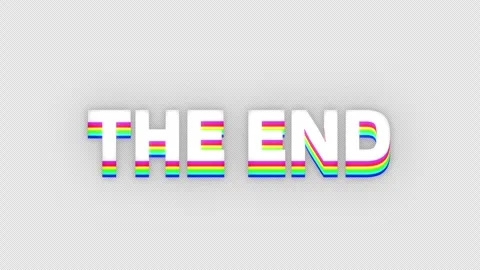 The End Video Outro Rainbow Extrusion 3D Text Animation 스톡 동영상 342414705