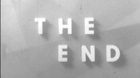 THE END Vintage 8mm Film Leader Texture Title Plate Graphic Distressed Stock Footage