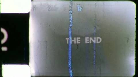 THE END Vintage 8mm Film Leader Loop Ending Finale Text Home Movie Vintage 5438 Stock Footage