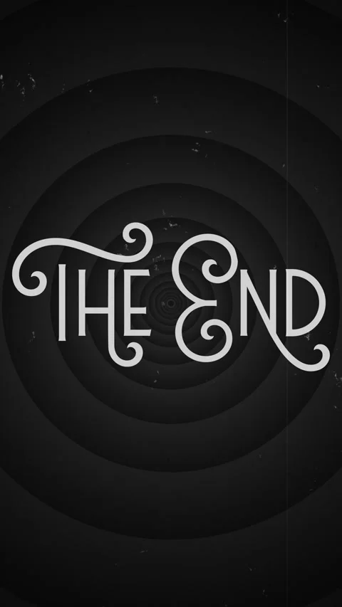 The End Vintage Typography with Retro Background Animation Stock Footage 345977415