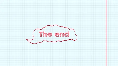 End. The word is written by hand in a notebook. Footage for a film with a school Stock Footage 239323572