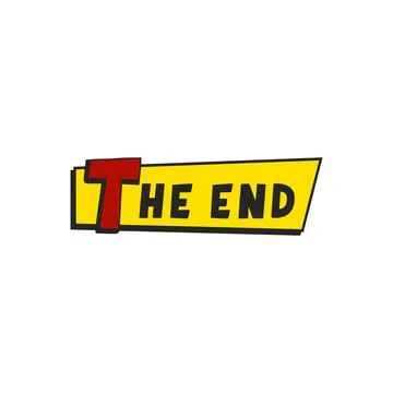 The End words comic style, text frame with retro typography Stock Illustration