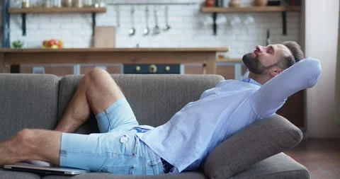 End of work day put laptop aside. Freelance work at home concept Stock Footage 160408581