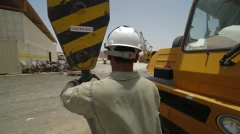 End Of Work Of Mobile Crane Stock Footage 62082373