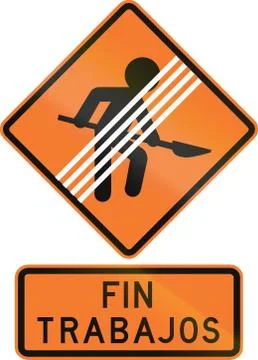 End Of Workers on Road In Chile Illustrazione stock