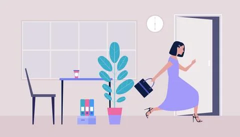 End of the working day Stock Illustration