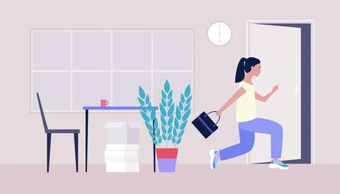 End of the working day Stock Illustration