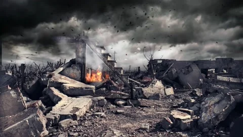 End of the world in apocalypse global destruction Stock Footage