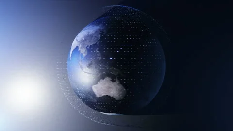 End of the world concept. Abstract 3d globe shaking and exploding Stock Footage