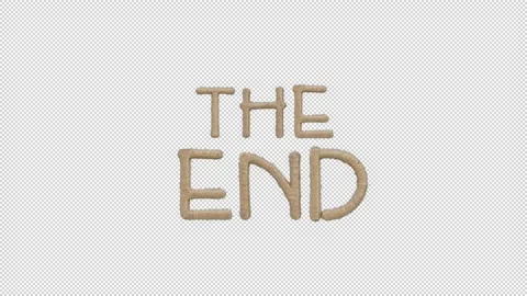 The End written by handmade abc letters, alpha channel included Video stock 144380870