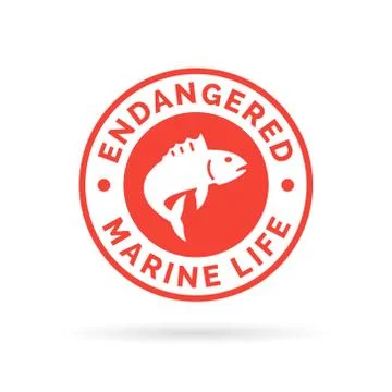 Endangered fish icon Stock Illustration