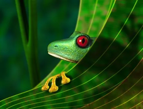 Endangered rainforest tree frog Stock Illustration