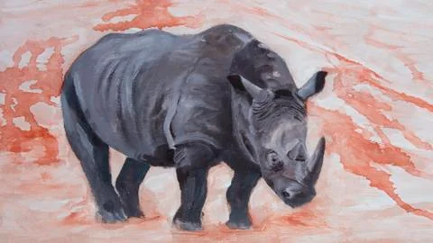 Endangered Rhino Stock Illustration