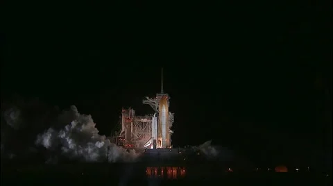 Endeavour Launches, Carrying 'Room With A View' To Station Stock Footage