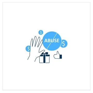 Ending abuse flat icon Stock Illustration