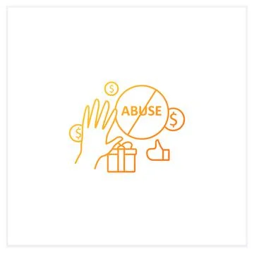 Ending abuse gradient icon 스톡 일러스트