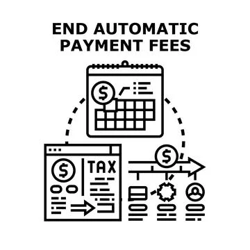Ending automatic payment fees concept illustration Stock Illustration