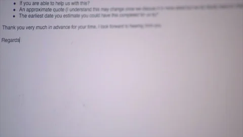 Ending Email With The Phrase 'Regards' Stock Footage 87823323