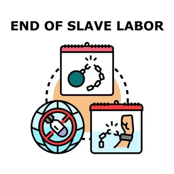Ending forced labor and establishing human rights Stock Illustration