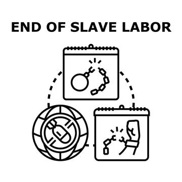 Ending forced labor and establishing human rights Stock Illustration