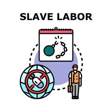 Ending forced labor and promoting human rights worldwide Stock Illustration