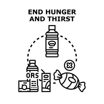 Ending hunger and thirst with essential sustenance Stock Illustration