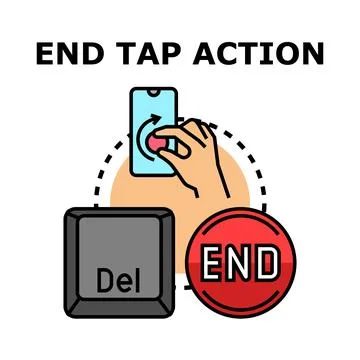 Ending interaction process deleting data illustration concept Stock Illustration