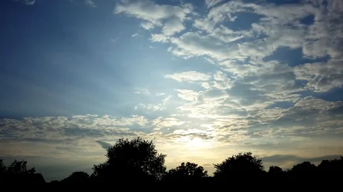 Ending of a nice summer day with setting sun Stock Footage 96729781