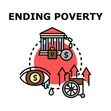 Ending poverty social problem vector concept illustration Stock Illustration