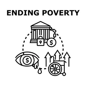 Ending poverty social problem vector concept illustration Stock Illustration