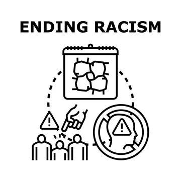 Ending racism concept symbolizing equality and discrimination Stock Illustration