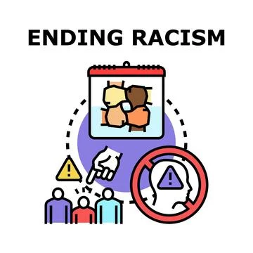 Ending racism concept symbolizing equality and discrimination Stock Illustration