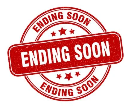 Ending soon stamp. ending soon label. round grunge sign Stock Illustration