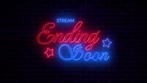 Ending Soon Streaming Overlay Neon Sign Loop Animation on Brick Wall Stock Footage 314102937