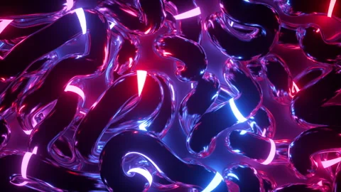 Endless 3d animation, abstract background of neon lights Video stock 231627969