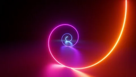 Endless 3d animation, abstract geometric neon background Stock Footage 231628213