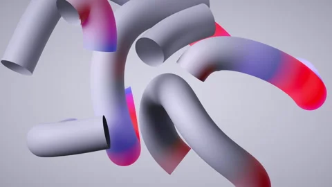 Endless 3d animation, abstract modern background of colorful tubes. Stock Footage 317982563