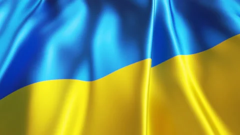 Endless 3d animation, abstract patriotic Ukrainian background Stock Footage 196010648