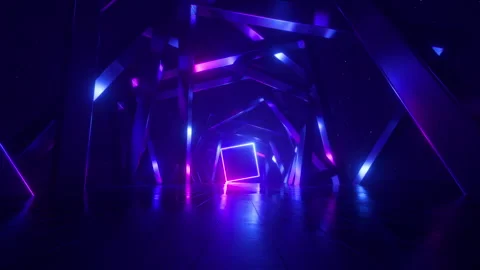 Endless 3d animation, abstract ultraviolet neon background. Stock Footage 247416082